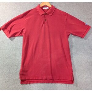 Vintage Russell Athletic Polo Shirt Red USA Made Blank Adult XL 90s Golf